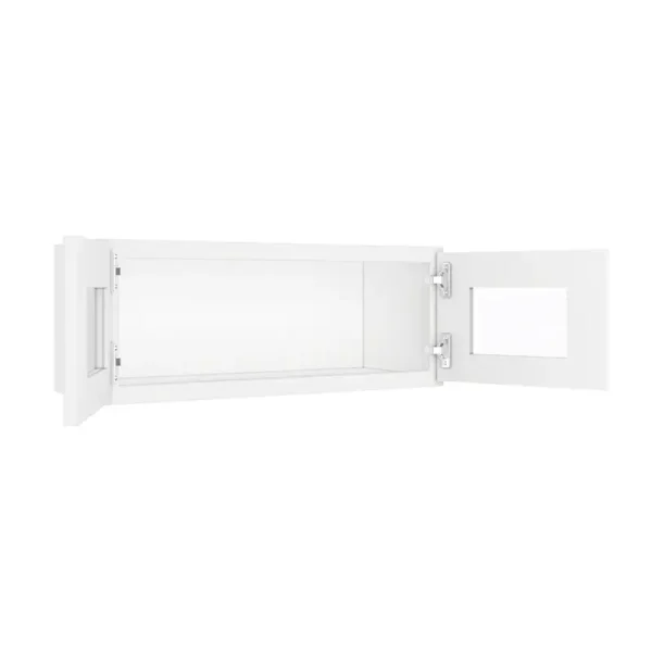 Glass Door Wall Cabinet - 30"W x 12"H