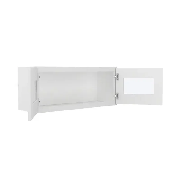 Glass Door Wall Cabinet - 33"W x 12"H
