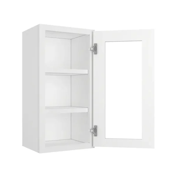 Glass Door Wall Cabinet - 15"W x 30"H