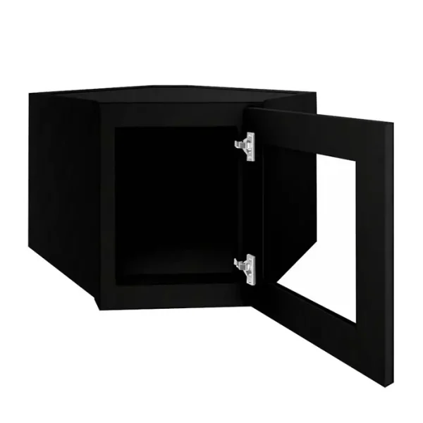 Glass Door Diagonal Corner Wall Cabinet - 24"W x 12"H