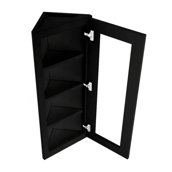 Angle Glass Door Wall Cabinet - 12"W x 42"H