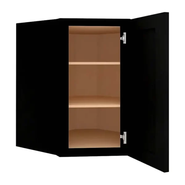 Glass Door Diagonal Corner Wall Cabinet - 24"W x 30"H