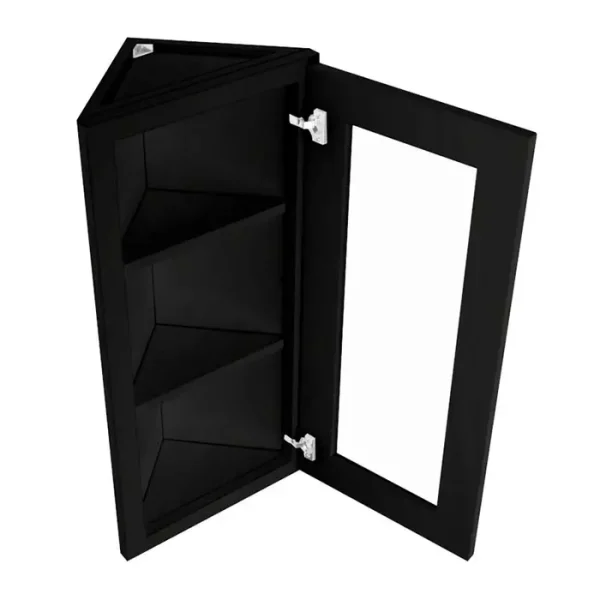 Angle Glass Door Wall Cabinet - 12"W x 30"H