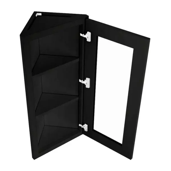 Angle Glass Door Wall Cabinet - 12"W x 36"H