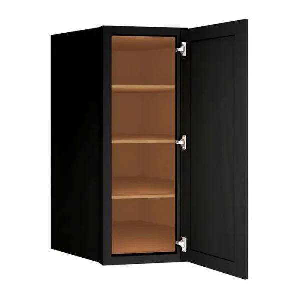 Glass Door Diagonal Corner Wall Cabinet - 27"W x 42"H x 15"D