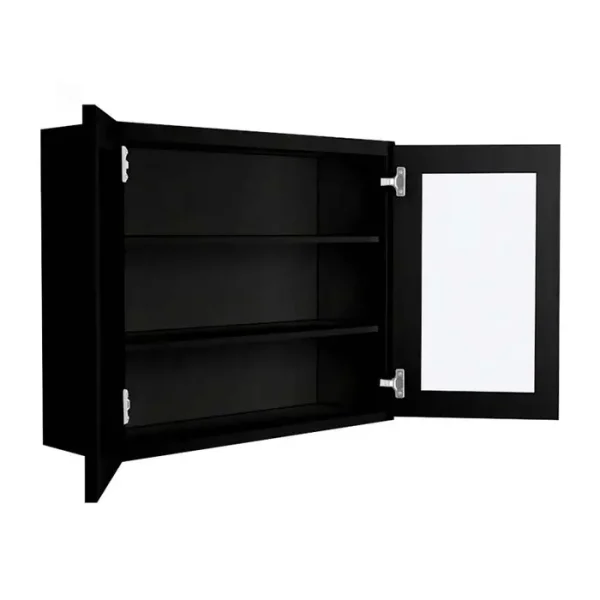 Glass Door Wall Cabinet - 36"W x 30"H