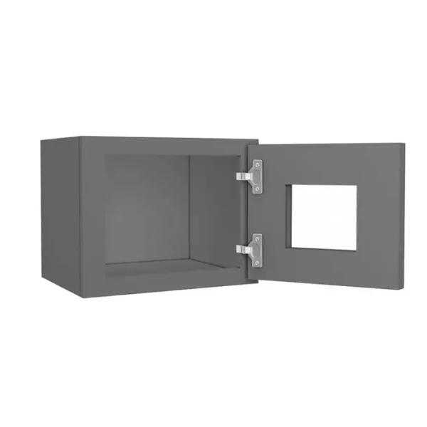 Glass Door Wall Cabinet - 15"W x 12"H