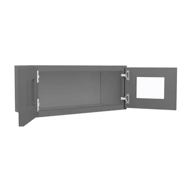 Glass Door Wall Cabinet - 24"W x 12"H