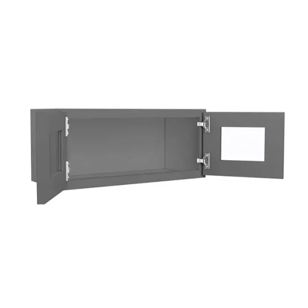Glass Door Wall Cabinet - 27"W x 12"H
