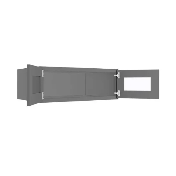 Glass Door Wall Cabinet - 33"W x 12"H