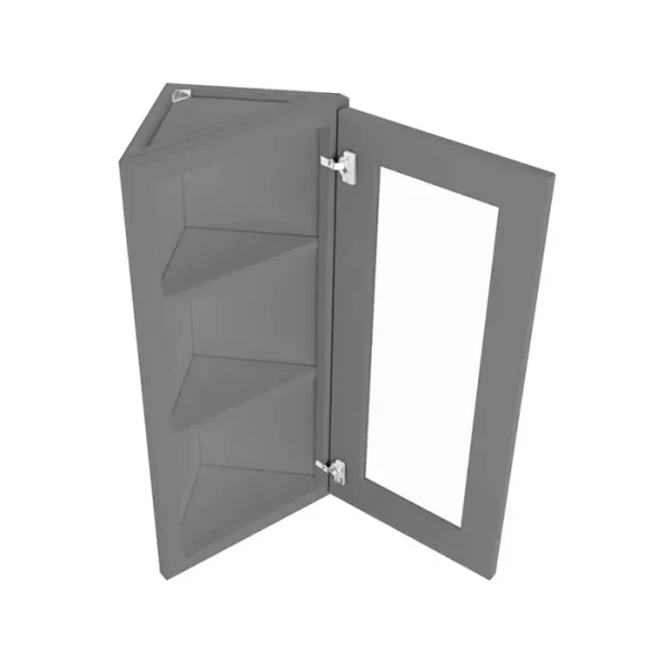 Angle Glass Door Wall Cabinet - 12"W x 30"H