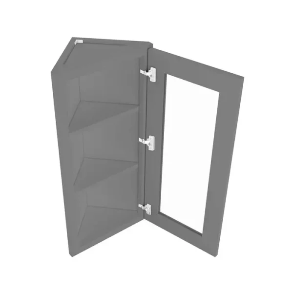 Angle Glass Door Wall Cabinet - 12"W x 36"H