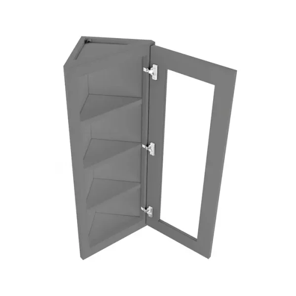 Angle Glass Door Wall Cabinet - 12"W x 42"H