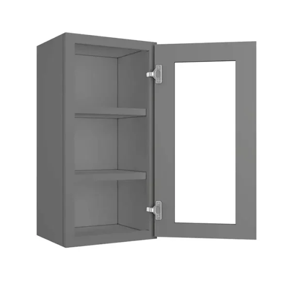 Glass Door Wall Cabinet - 15"W x 30"H