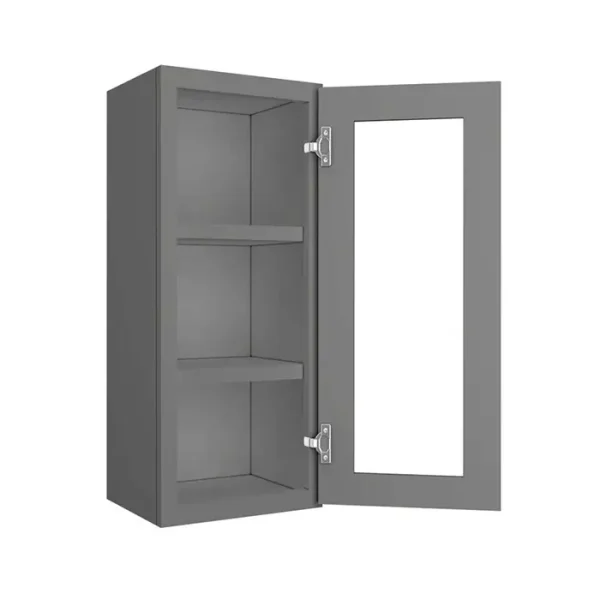 Glass Door Wall Cabinet - 15"W x 36"H