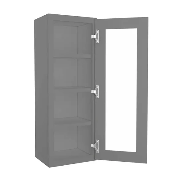 Glass Door Wall Cabinet - 15"W x 42"H