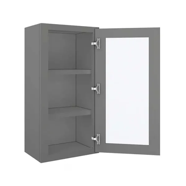 Glass Door Wall Cabinet - 18"W x 36"H