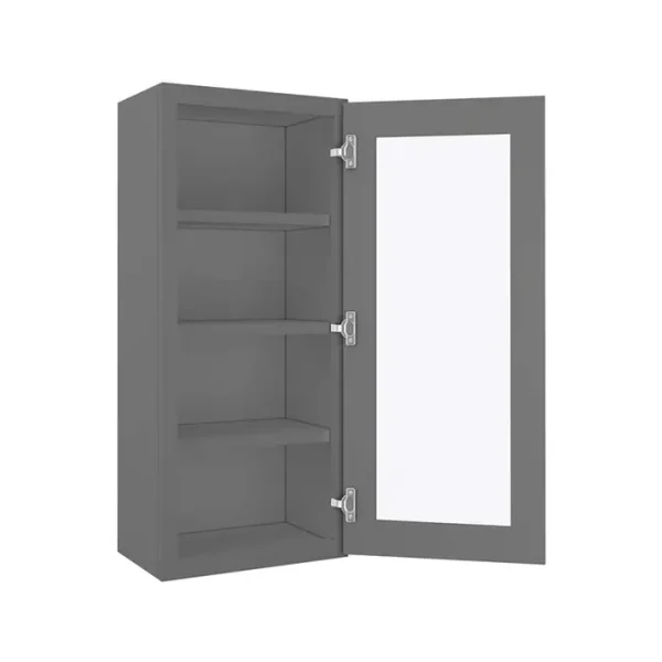 Glass Door Wall Cabinet - 18"W x 42"H