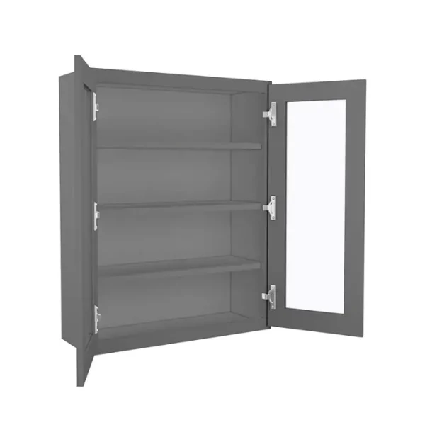 Glass Door Wall Cabinet - 30"W x 42"H