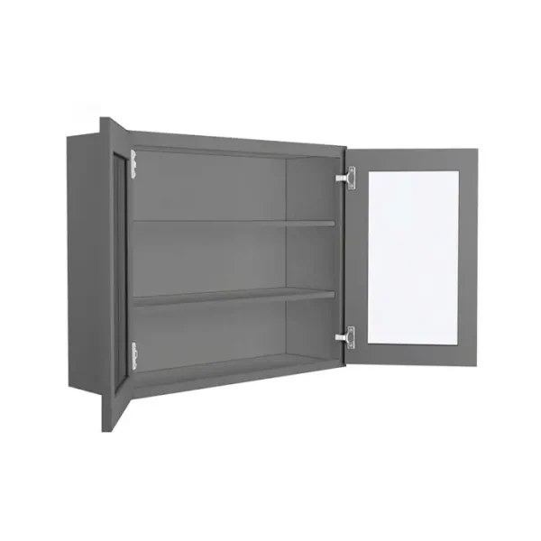 Glass Door Wall Cabinet - 36"W x 30"H