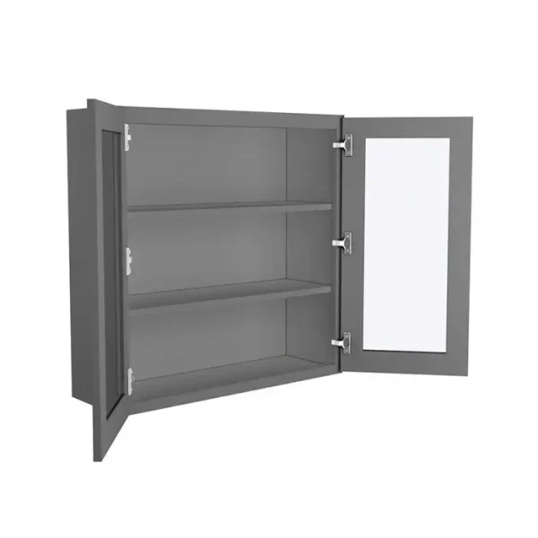 Glass Door Wall Cabinet - 36"W x 36"H