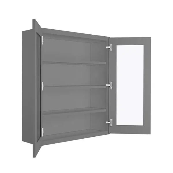 Glass Door Wall Cabinet - 36"W x 42"H