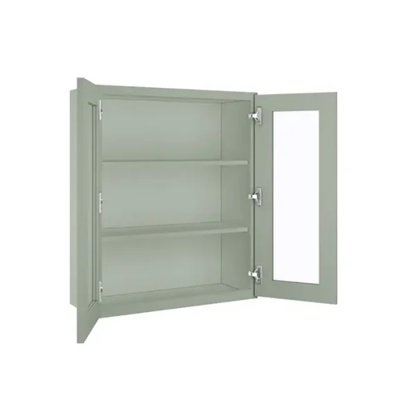 Glass Door Wall Cabinet - 30"W x 36"H