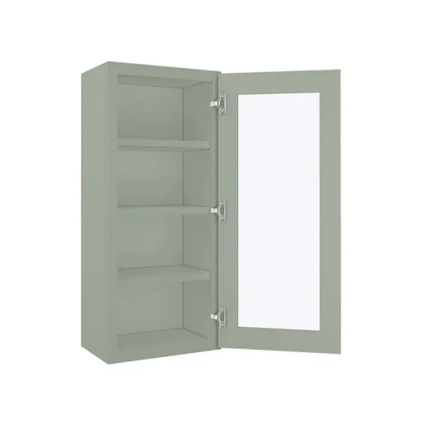 Glass Door Wall Cabinet - 18"W x 42"H