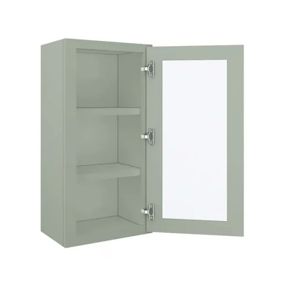 Glass Door Wall Cabinet - 18"W x 36"H