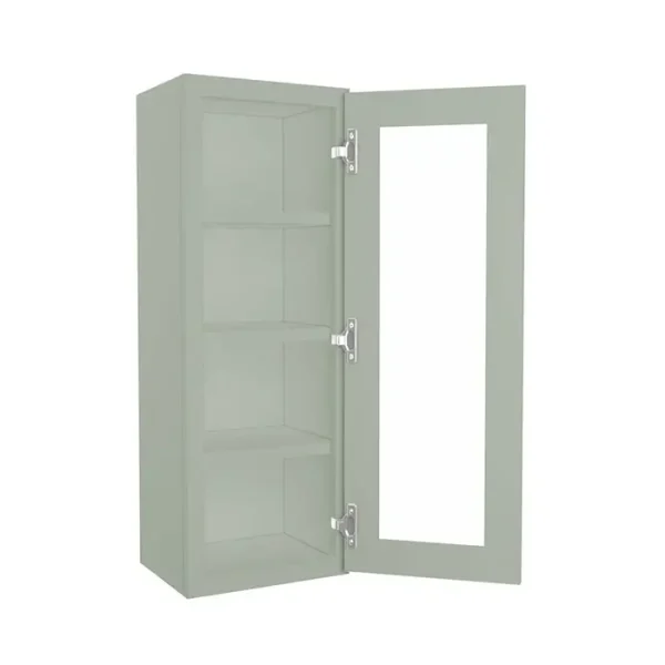 Glass Door Wall Cabinet - 15"W x 42"H