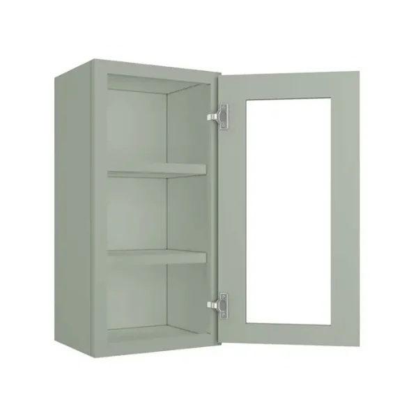 Glass Door Wall Cabinet - 15"W x 30"H