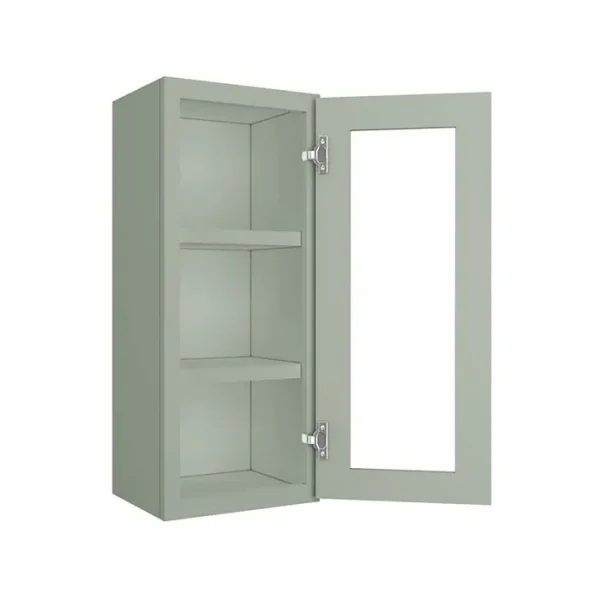 Glass Door Wall Cabinet - 15"W x 36"H