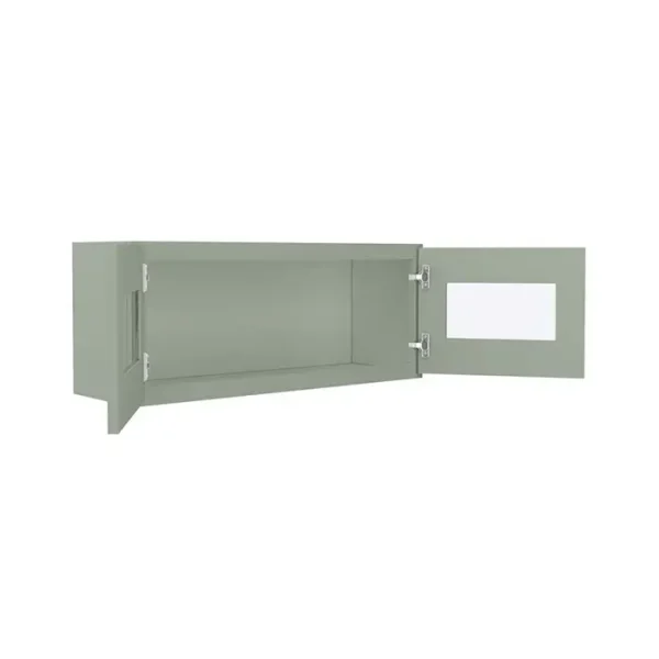 Glass Door Wall Cabinet - 36"W x 12"H