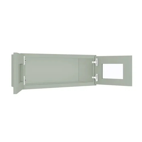 Glass Door Wall Cabinet - 30"W x 12"H