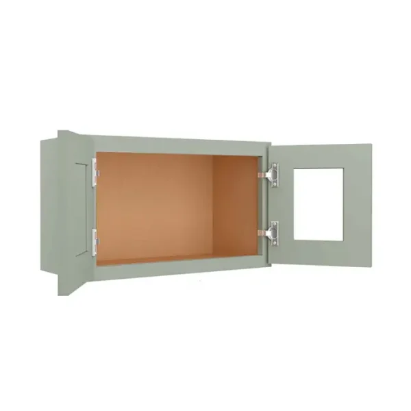 Glass Door Wall Cabinet - 24"W x 12"H