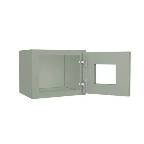 Glass Door Wall Cabinet - 15"W x 12"H