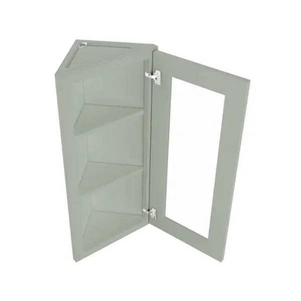 Angle Glass Door Wall Cabinet - 12"W x 30"H