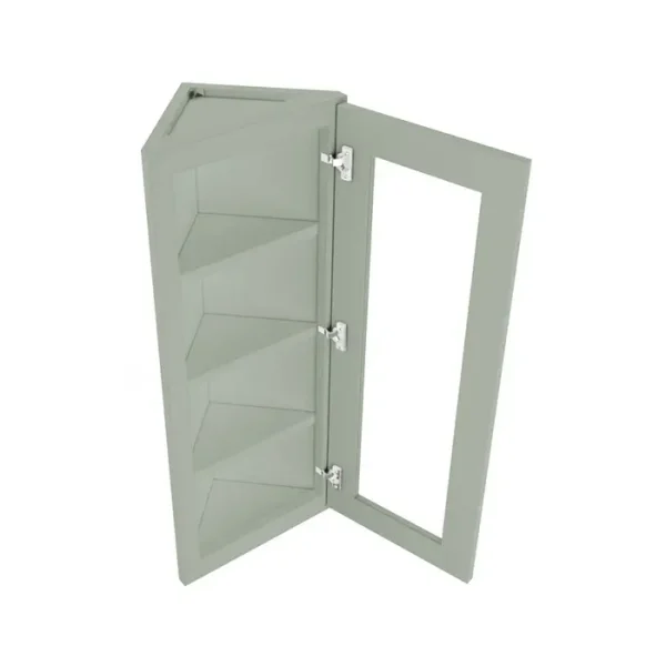 Angle Glass Door Wall Cabinet - 12"W x 42"H
