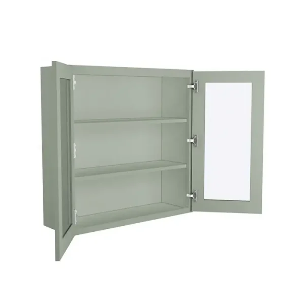 Glass Door Wall Cabinet - 36"W x 36"H