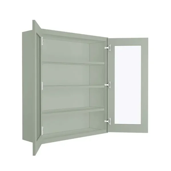 Glass Door Wall Cabinet - 36"W x 42"H
