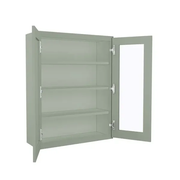 Glass Door Wall Cabinet - 30"W x 42"H