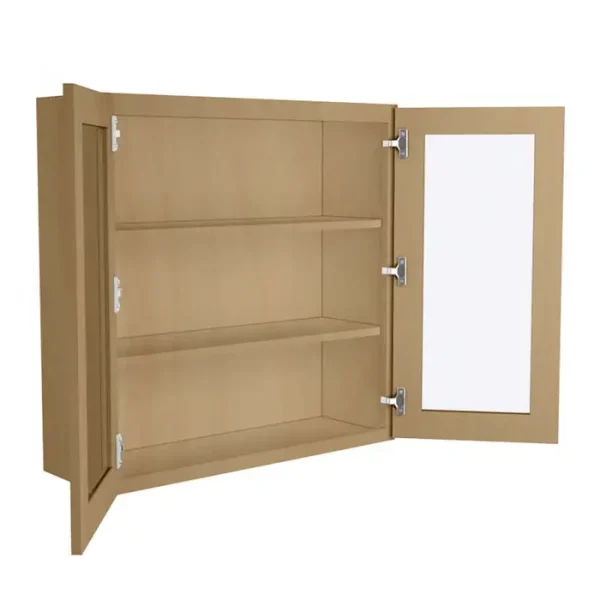 Glass Door Wall Cabinet - 36"W x 36"H