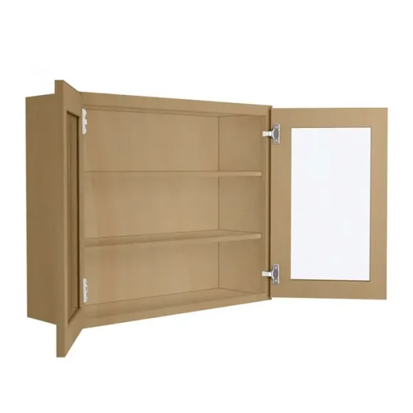 Glass Door Wall Cabinet - 36"W x 30"H