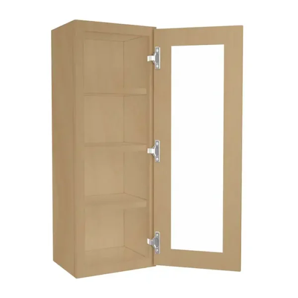 Glass Door Wall Cabinet - 15"W x 42"H