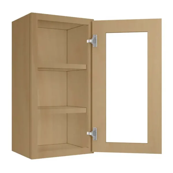 Glass Door Wall Cabinet - 15"W x 30"H