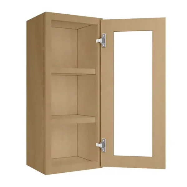 Glass Door Wall Cabinet - 15"W x 36"H