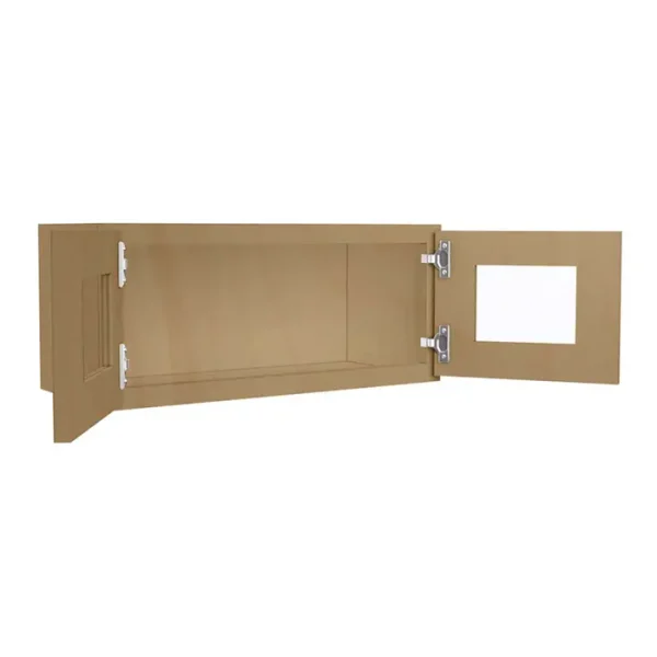 Glass Door Wall Cabinet - 27"W x 12"H