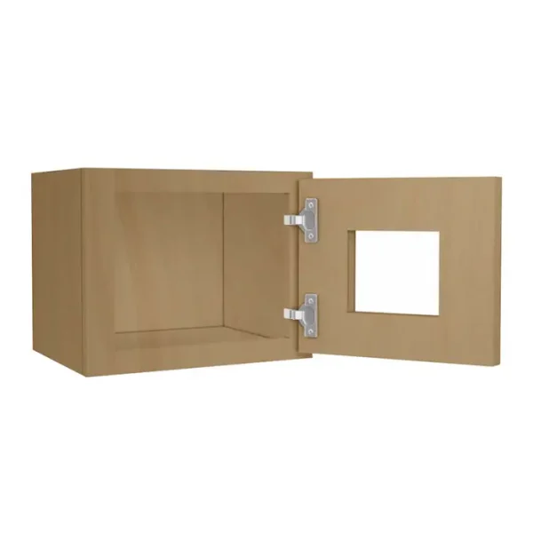Glass Door Wall Cabinet - 15"W x 12"H