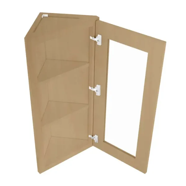 Angle Glass Door Wall Cabinet - 12"W x 36"H