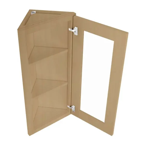 Angle Glass Door Wall Cabinet - 12"W x 30"H
